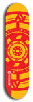 Skateboard deck: Limited edition, North American maple skateboard deck designed by underground artist BellyRash - available widths 7.5 to 8.5 inches in both mellow concave and steep concave shapes. Artwork: DHARMAMECHANIC logo brand popsicle-shaped deck 