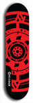 Skateboard deck: Limited edition, North American maple skateboard deck designed by underground artist BellyRash - available widths 7.5 to 8.5 inches in both mellow concave and steep concave shapes. Artwork: DHARMAMECHANIC logo brand popsicle-shaped deck 