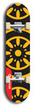 Skateboard deck: Limited edition, North American maple skateboard deck designed by underground artist BellyRash - available widths 7.5 to 8.5 inches in both mellow concave and steep concave shapes. Artwork: DHARMAMECHANIC logo brand popsicle-shaped deck 