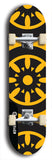 Skateboard deck: Limited edition, North American maple skateboard deck designed by underground artist BellyRash - available widths 7.5 to 8.5 inches in both mellow concave and steep concave shapes. Artwork: DHARMAMECHANIC logo brand popsicle-shaped deck 