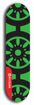 Skateboard deck: Limited edition, North American maple skateboard deck designed by underground artist BellyRash - available widths 7.5 to 8.5 inches in both mellow concave and steep concave shapes. Artwork: DHARMAMECHANIC logo brand popsicle-shaped deck 