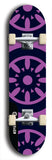 Skateboard deck: Limited edition, North American maple skateboard deck designed by underground artist BellyRash - available widths 7.5 to 8.5 inches in both mellow concave and steep concave shapes. Artwork: DHARMAMECHANIC logo brand popsicle-shaped deck 