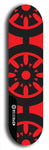 Skateboard deck: Limited edition, North American maple skateboard deck designed by underground artist BellyRash - available widths 7.5 to 8.5 inches in both mellow concave and steep concave shapes. Artwork: DHARMAMECHANIC logo brand popsicle-shaped deck 