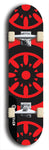 Skateboard deck: Limited edition, North American maple skateboard deck designed by underground artist BellyRash - available widths 7.5 to 8.5 inches in both mellow concave and steep concave shapes. Artwork: DHARMAMECHANIC logo brand popsicle-shaped deck 