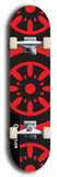 Skateboard deck: Limited edition, North American maple skateboard deck designed by underground artist BellyRash - available widths 7.5 to 8.5 inches in both mellow concave and steep concave shapes. Artwork: DHARMAMECHANIC logo brand popsicle-shaped deck 