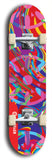 Skateboard deck: Limited edition, North American maple skateboard deck designed by underground artist BellyRash - available widths 7.5 to 8.5 inches in both mellow concave and steep concave shapes. Artwork: DHARMAMECHANIC logo brand popsicle-shaped deck 