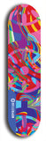 Skateboard deck: Limited edition, North American maple skateboard deck designed by underground artist BellyRash - available widths 7.5 to 8.5 inches in both mellow concave and steep concave shapes. Artwork: DHARMAMECHANIC logo brand popsicle-shaped deck 