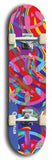 Skateboard deck: Limited edition, North American maple skateboard deck designed by underground artist BellyRash - available widths 7.5 to 8.5 inches in both mellow concave and steep concave shapes. Artwork: DHARMAMECHANIC logo brand popsicle-shaped deck 