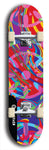 Skateboard deck: Limited edition, North American maple skateboard deck designed by underground artist BellyRash - available widths 7.5 to 8.5 inches in both mellow concave and steep concave shapes. Artwork: DHARMAMECHANIC logo brand popsicle-shaped deck 