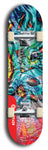 Limited edition, North American maple skateboard deck designed by underground artist BellyRash - available widths 7.5 to 8.5 inches in both mellow concave and steep concave shapes. Artwork: ABEX LIQUID brand popsicle-shaped with a multi-colored swirling patterned background