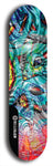 Limited edition, North American maple skateboard deck designed by underground artist BellyRash - available widths 7.5 to 8.5 inches in both mellow concave and steep concave shapes. Artwork: ABEX LIQUID brand popsicle-shaped with a multi-colored swirling patterned background