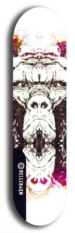 Skateboard deck: Limited edition, North American maple skateboard deck designed by underground artist BellyRash - available widths 7.5 to 8.5 inches in both mellow concave and steep concave shapes. Artwork: SK8PUNX logo brand popsicle-shaped deck