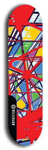 Skateboard deck: Limited edition, North American maple skateboard deck designed by underground artist BellyRash - available widths 7.5 to 8.5 inches in both mellow concave and steep concave shapes. Artwork: TYPE 1 logo brand popsicle-shaped deck