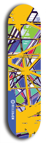 Skateboard deck: Limited edition, North American maple skateboard deck designed by underground artist BellyRash - available widths 7.5 to 8.5 inches in both mellow concave and steep concave shapes. Artwork: TYPE 1 logo brand popsicle-shaped deck