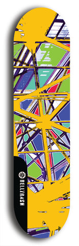 Skateboard deck: Limited edition, North American maple skateboard deck designed by underground artist BellyRash - available widths 7.5 to 8.5 inches in both mellow concave and steep concave shapes. Artwork: TYPE 1 logo brand popsicle-shaped deck