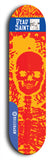 Skateboard deck: Limited edition, North American maple skateboard deck designed by underground artist BellyRash - available widths 7.5 to 8.5 inches in both mellow concave and steep concave shapes. Artwork: DEAD SAINT logo brand popsicle-shaped deck 