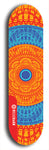 Skateboard deck: Limited edition, North American maple skateboard deck designed by underground artist BellyRash - available widths 7.5 to 8.5 inches in both mellow concave and steep concave shapes. Artwork: DHARMAMECHANIC logo brand popsicle-shaped deck 