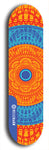 Skateboard deck: Limited edition, North American maple skateboard deck designed by underground artist BellyRash - available widths 7.5 to 8.5 inches in both mellow concave and steep concave shapes. Artwork: DHARMAMECHANIC logo brand popsicle-shaped deck 