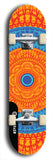 Skateboard deck: Limited edition, North American maple skateboard deck designed by underground artist BellyRash - available widths 7.5 to 8.5 inches in both mellow concave and steep concave shapes. Artwork: DHARMAMECHANIC logo brand popsicle-shaped deck 