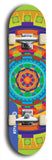 Skateboard deck: Limited edition, North American maple skateboard deck designed by underground artist BellyRash - available widths 7.5 to 8.5 inches in both mellow concave and steep concave shapes. Artwork: DHARMAMECHANIC logo brand popsicle-shaped deck 