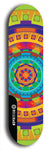 Skateboard deck: Limited edition, North American maple skateboard deck designed by underground artist BellyRash - available widths 7.5 to 8.5 inches in both mellow concave and steep concave shapes. Artwork: DHARMAMECHANIC logo brand popsicle-shaped deck 