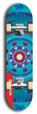 Skateboard deck: Limited edition, North American maple skateboard deck designed by underground artist BellyRash - available widths 7.5 to 8.5 inches in both mellow concave and steep concave shapes. Artwork: DHARMAMECHANIC logo brand popsicle-shaped deck 