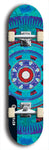 Skateboard deck: Limited edition, North American maple skateboard deck designed by underground artist BellyRash - available widths 7.5 to 8.5 inches in both mellow concave and steep concave shapes. Artwork: DHARMAMECHANIC logo brand popsicle-shaped deck 