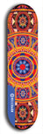 Skateboard deck: Limited edition, North American maple skateboard deck designed by underground artist BellyRash - available widths 7.5 to 8.5 inches in both mellow concave and steep concave shapes. Artwork: DHARMAMECHANIC logo brand popsicle-shaped deck 