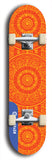 Skateboard deck: Limited edition, North American maple skateboard deck designed by underground artist BellyRash - available widths 7.5 to 8.5 inches in both mellow concave and steep concave shapes. Artwork: DHARMAMECHANIC logo brand popsicle-shaped deck 