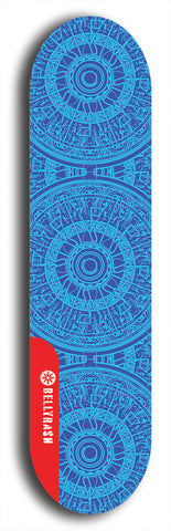 Skateboard deck: Limited edition, North American maple skateboard deck designed by underground artist BellyRash - available widths 7.5 to 8.5 inches in both mellow concave and steep concave shapes. Artwork: DHARMAMECHANIC logo brand popsicle-shaped deck 