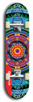 Skateboard deck: Limited edition, North American maple skateboard deck designed by underground artist BellyRash - available widths 7.5 to 8.5 inches in both mellow concave and steep concave shapes. Artwork: DHARMAMECHANIC logo brand popsicle-shaped deck 