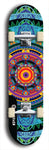 Skateboard deck: Limited edition, North American maple skateboard deck designed by underground artist BellyRash - available widths 7.5 to 8.5 inches in both mellow concave and steep concave shapes. Artwork: DHARMAMECHANIC logo brand popsicle-shaped deck 