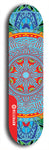 Skateboard deck: Limited edition, North American maple skateboard deck designed by underground artist BellyRash - available widths 7.5 to 8.5 inches in both mellow concave and steep concave shapes. Artwork: DHARMAMECHANIC logo brand popsicle-shaped deck 