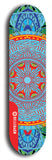 Skateboard deck: Limited edition, North American maple skateboard deck designed by underground artist BellyRash - available widths 7.5 to 8.5 inches in both mellow concave and steep concave shapes. Artwork: DHARMAMECHANIC logo brand popsicle-shaped deck 