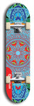 Skateboard deck: Limited edition, North American maple skateboard deck designed by underground artist BellyRash - available widths 7.5 to 8.5 inches in both mellow concave and steep concave shapes. Artwork: DHARMAMECHANIC logo brand popsicle-shaped deck 