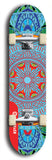 Skateboard deck: Limited edition, North American maple skateboard deck designed by underground artist BellyRash - available widths 7.5 to 8.5 inches in both mellow concave and steep concave shapes. Artwork: DHARMAMECHANIC logo brand popsicle-shaped deck 