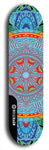 Skateboard deck: Limited edition, North American maple skateboard deck designed by underground artist BellyRash - available widths 7.5 to 8.5 inches in both mellow concave and steep concave shapes. Artwork: DHARMAMECHANIC logo brand popsicle-shaped deck 