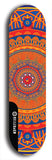 Skateboard deck: Limited edition, North American maple skateboard deck designed by underground artist BellyRash - available widths 7.5 to 8.5 inches in both mellow concave and steep concave shapes. Artwork: DHARMAMECHANIC logo brand popsicle-shaped deck 