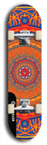 Skateboard deck: Limited edition, North American maple skateboard deck designed by underground artist BellyRash - available widths 7.5 to 8.5 inches in both mellow concave and steep concave shapes. Artwork: DHARMAMECHANIC logo brand popsicle-shaped deck 