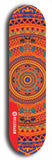 Skateboard deck: Limited edition, North American maple skateboard deck designed by underground artist BellyRash - available widths 7.5 to 8.5 inches in both mellow concave and steep concave shapes. Artwork: DHARMAMECHANIC logo brand popsicle-shaped deck 