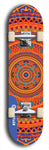 Skateboard deck: Limited edition, North American maple skateboard deck designed by underground artist BellyRash - available widths 7.5 to 8.5 inches in both mellow concave and steep concave shapes. Artwork: DHARMAMECHANIC logo brand popsicle-shaped deck 