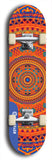 Skateboard deck: Limited edition, North American maple skateboard deck designed by underground artist BellyRash - available widths 7.5 to 8.5 inches in both mellow concave and steep concave shapes. Artwork: DHARMAMECHANIC logo brand popsicle-shaped deck 