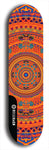 Skateboard deck: Limited edition, North American maple skateboard deck designed by underground artist BellyRash - available widths 7.5 to 8.5 inches in both mellow concave and steep concave shapes. Artwork: DHARMAMECHANIC logo brand popsicle-shaped deck 