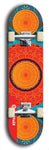 Skateboard deck: Limited edition, North American maple skateboard deck designed by underground artist BellyRash - available widths 7.5 to 8.5 inches in both mellow concave and steep concave shapes. Artwork: DHARMAMECHANIC logo brand popsicle-shaped deck 