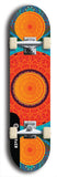 Skateboard deck: Limited edition, North American maple skateboard deck designed by underground artist BellyRash - available widths 7.5 to 8.5 inches in both mellow concave and steep concave shapes. Artwork: DHARMAMECHANIC logo brand popsicle-shaped deck 