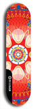 Skateboard deck: Limited edition, North American maple skateboard deck designed by underground artist BellyRash - available widths 7.5 to 8.5 inches in both mellow concave and steep concave shapes. Artwork: DHARMAMECHANIC logo brand popsicle-shaped deck 