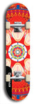 Skateboard deck: Limited edition, North American maple skateboard deck designed by underground artist BellyRash - available widths 7.5 to 8.5 inches in both mellow concave and steep concave shapes. Artwork: DHARMAMECHANIC logo brand popsicle-shaped deck 