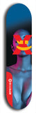 Skateboard deck: Limited edition, North American maple skateboard deck designed by underground artist BellyRash -- available in widths 7.5 to 8.5 inches in both mellow concave and steep concave shapes. Artwork: X;) brand popsicle-shaped skateboard deck with X;) logo broken into multiple colors and shades