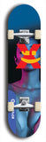 Skateboard deck: Limited edition, North American maple skateboard deck designed by underground artist BellyRash -- available in widths 7.5 to 8.5 inches in both mellow concave and steep concave shapes. Artwork: X;) brand popsicle-shaped skateboard deck with X;) logo broken into multiple colors and shades