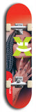 Skateboard deck: Limited edition, North American maple skateboard deck designed by underground artist BellyRash -- available in widths 7.5 to 8.5 inches in both mellow concave and steep concave shapes. Artwork: X;) brand popsicle-shaped skateboard deck with X;) logo broken into multiple colors and shades